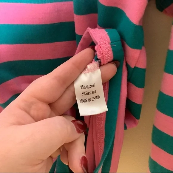 < Zesica Striped Oversized Long Sleeve Tee > - Picture 6 of 6